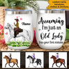 Cowgirl Horse Custom Wine Tumbler Assuming I&#39;m Just An Old Lady Was Your First Mistake Personalized Gift - PERSONAL84