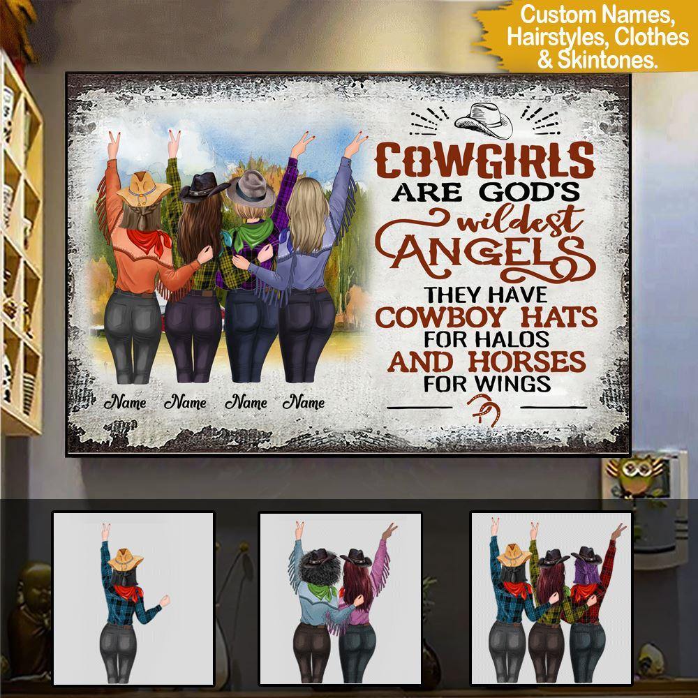 Cowgirls Custom Poster Cowgirls Are God's Wildest Angels Personalized Gift - PERSONAL84