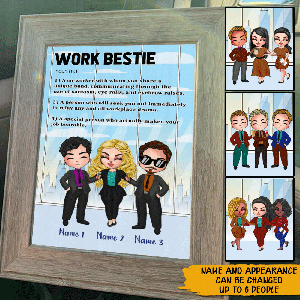 Coworker Custom Poster Work Bestie Definition Personalized Colleague Gift - PERSONAL84