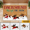 Dachshund Christmas Custom Doormat Dachshund Through The Snow Personalized Gift - PERSONAL84