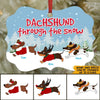 Dachshund Christmas Custom Ornament Dachshund Through The Snow Personalized Gift - PERSONAL84