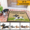 Dachshund Custom Doormat The Grass Is Greender Under My Wiener Personalized Gift For Dog Lovers - PERSONAL84
