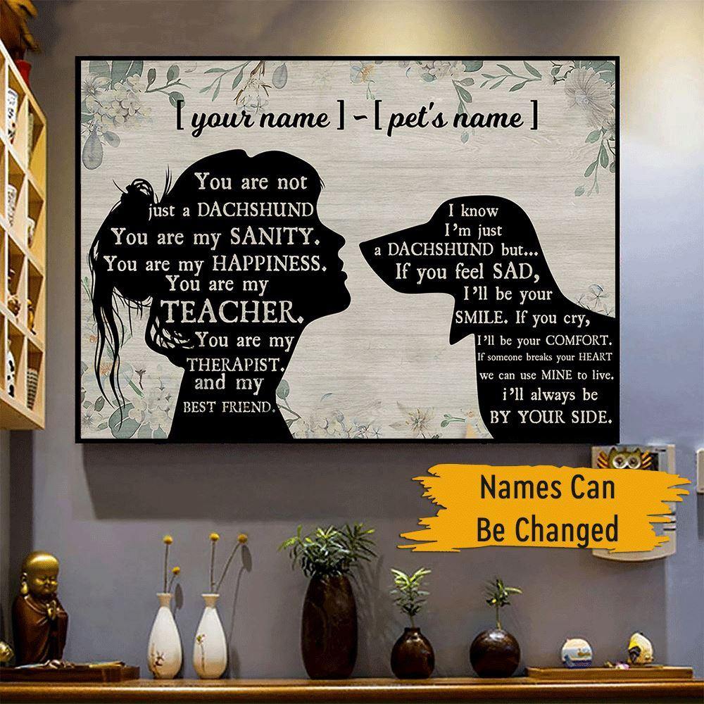 Dachshund Custom Poster Girl And Dachshund Silhouette You Are Not Just A Dachshund - PERSONAL84