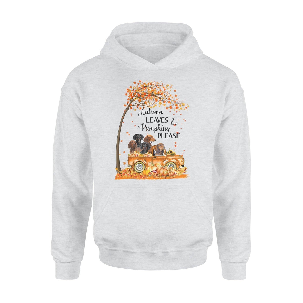 Dachshund Dachshund Autumn Leaves And Pumpkins - Standard Hoodie - PERSONAL84