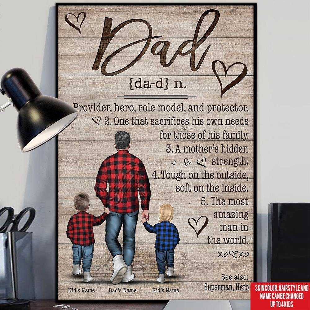 Dad Custom Poster Provider Hero Role Model Father's Day Personalized Gift - PERSONAL84