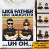 Dad Custom T Shirt Like Father Like Daughter Uh Oh Personalized Gift - PERSONAL84