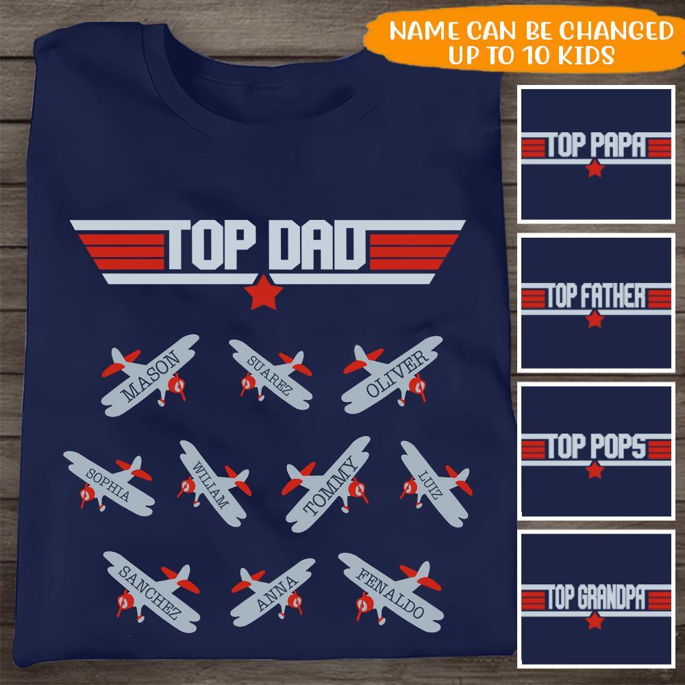 Dad Custom T Shirt Top Dad Pilot Airplane Father's Day Personalized Gift - PERSONAL84