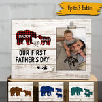 Daddy Bear 1st Father's Day Custom Photo Frame Our First Father's Day Personalized Gift - PERSONAL84