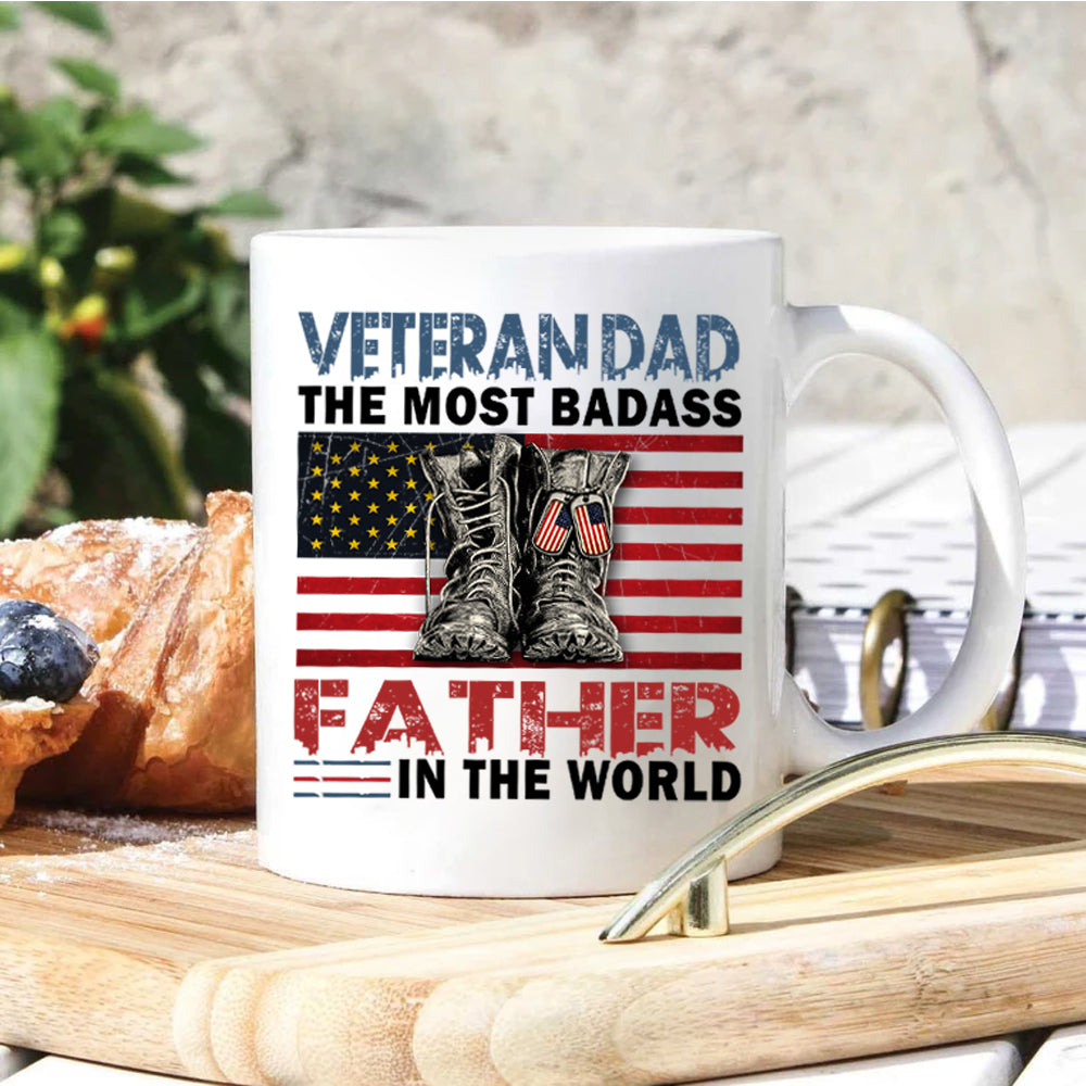 Veteran Custom Mug The Most Badass Father In The World Personalized Gift