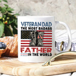 Veteran Custom Mug The Most Badass Father In The World Personalized Gift