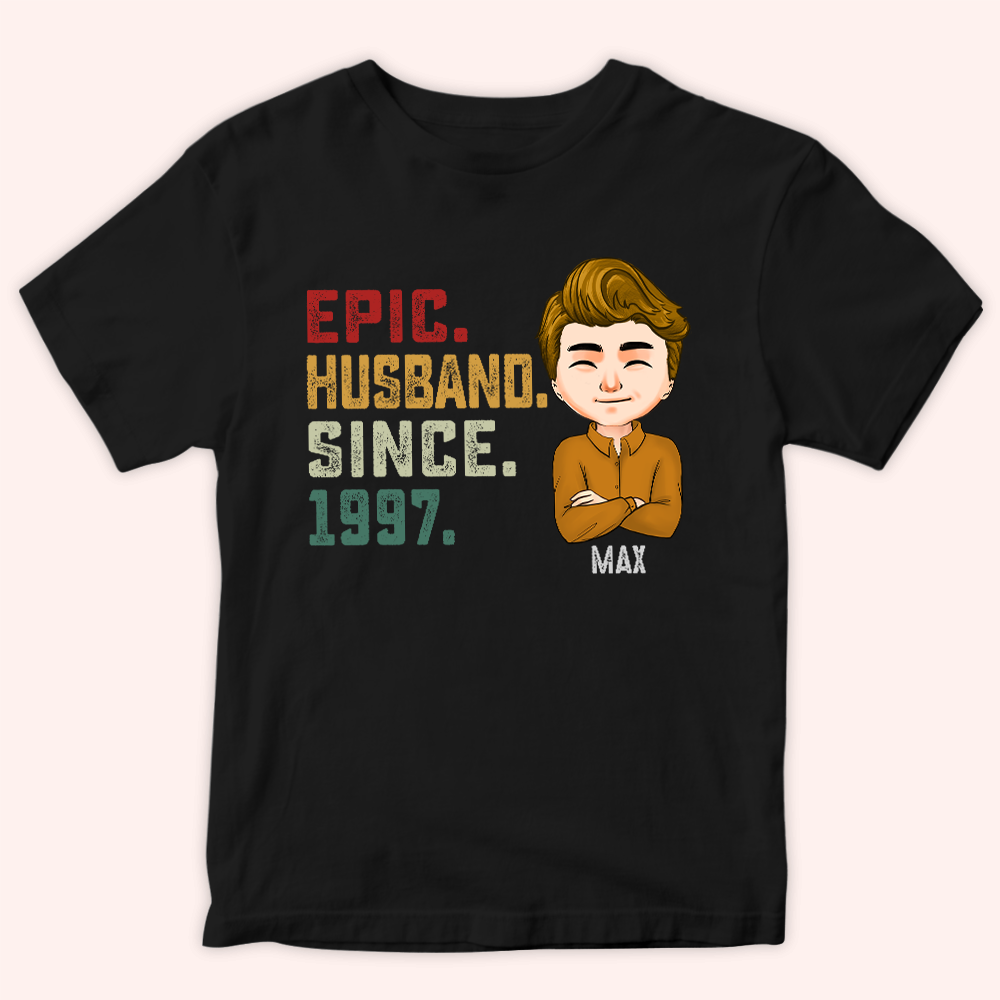 Anniversary Custom Couple Shirt Epic Husband Wife Since Personalized Gift