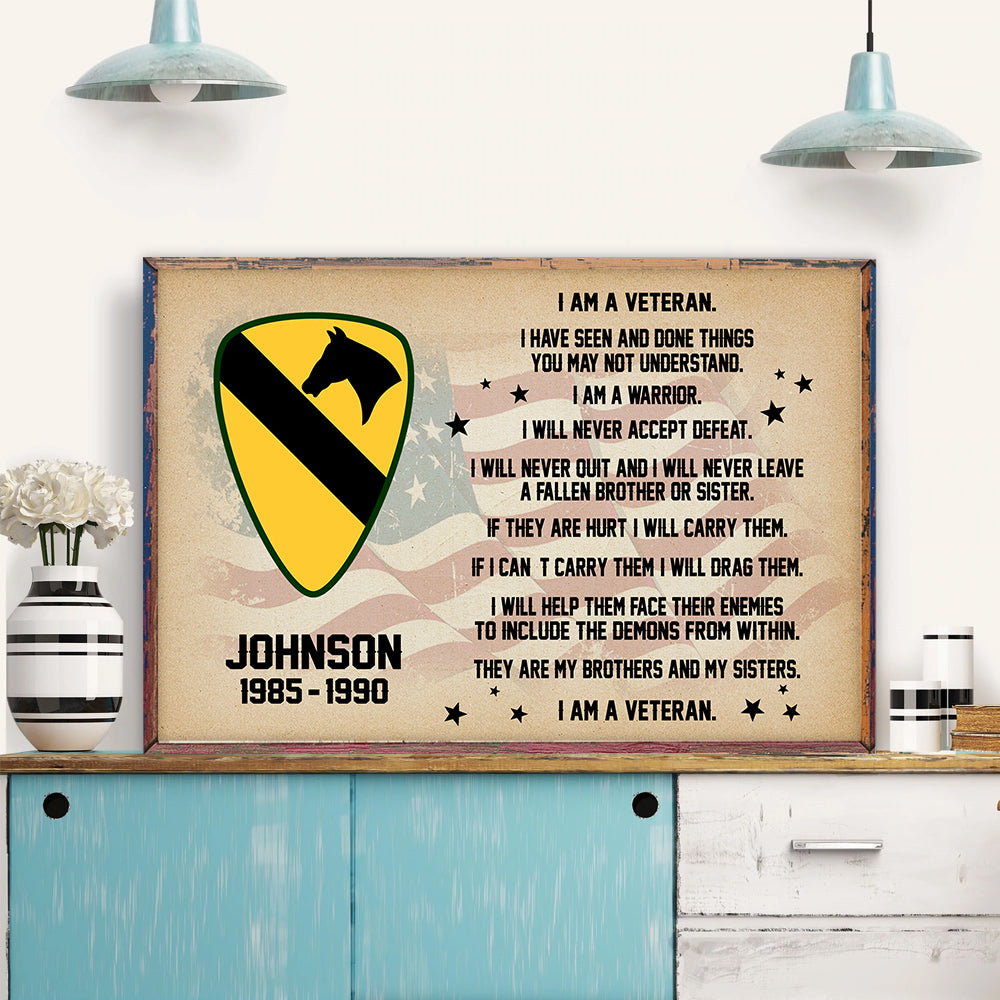 Veteran's Creed Custom Poster Personalized Gift