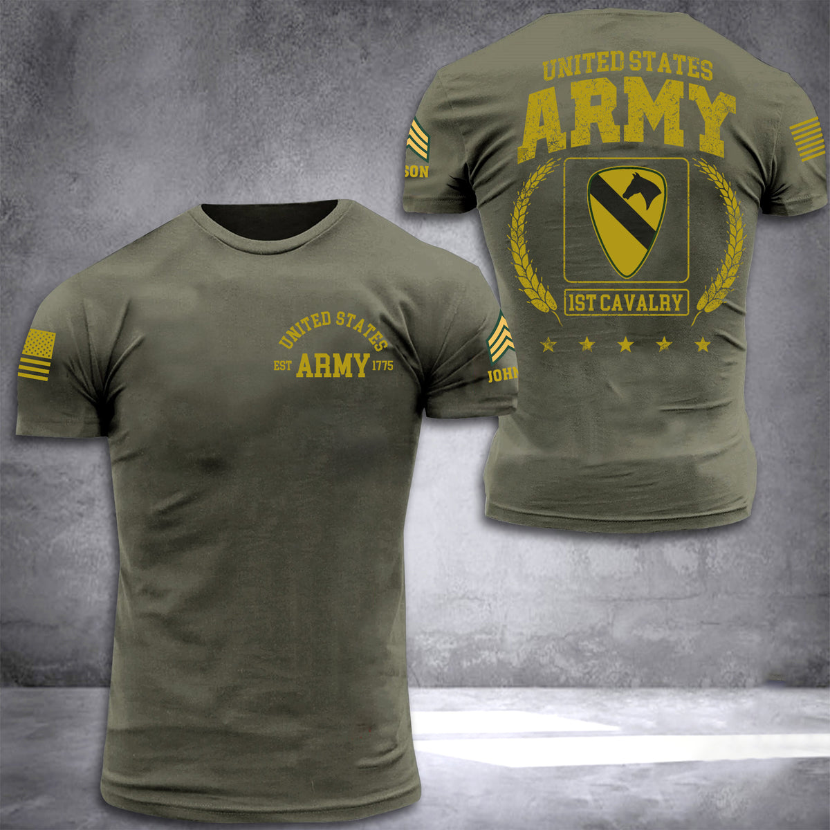 Army Veteran Custom All Over Printed Shirt Division And Rank Personalized Gift