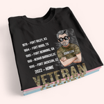 Veteran Custom Shirt Military Base and Time Personalized Gift for Father's Day