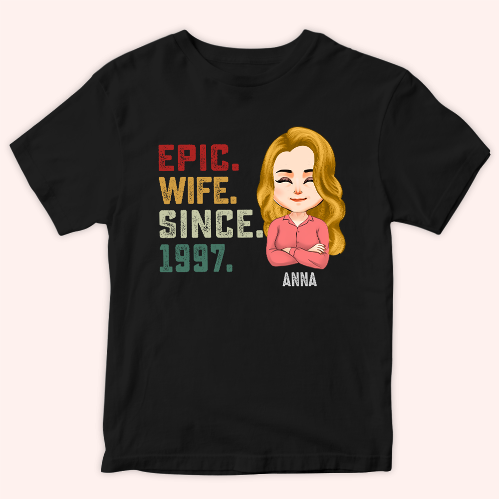 Anniversary Custom Couple Shirt Epic Husband Wife Since Personalized Gift