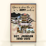 U.S Veteran Custom Poster Home Is Where The Military Sends Us Personalized Gift