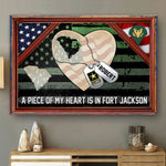 Veteran Custom Poster A Piece Of My Heart Is In Military Base Personalized Gift