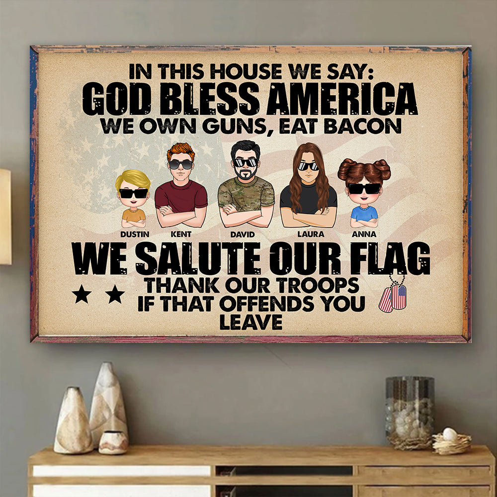 Veteran Custom Poster In This House We Say Personalized Gift