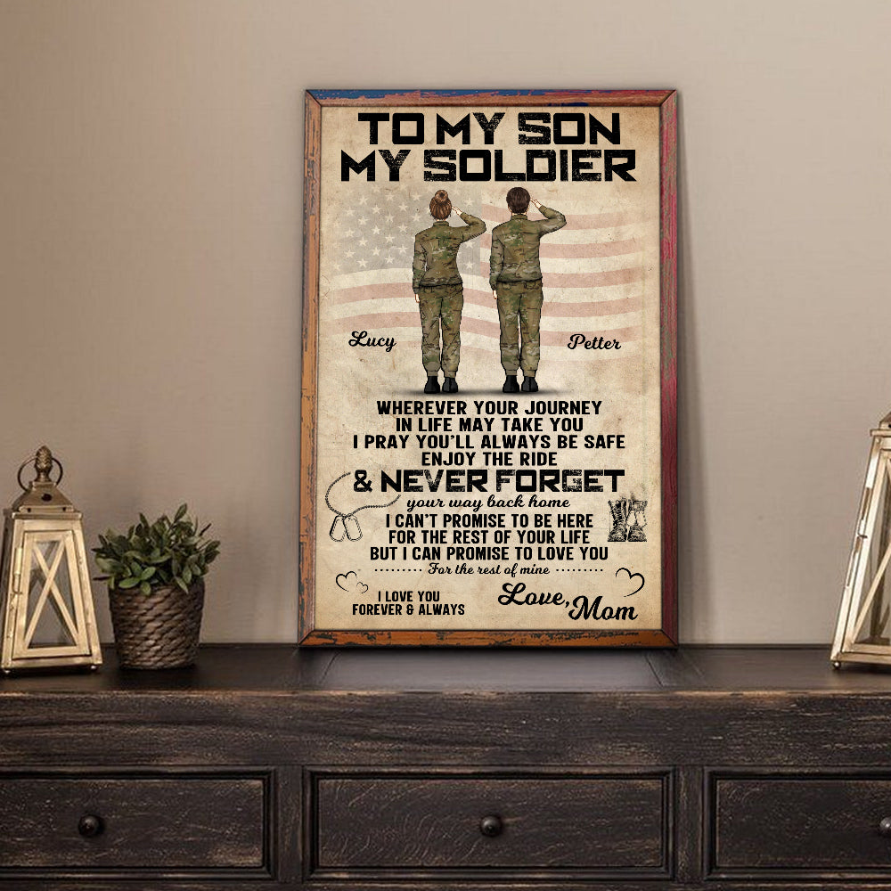 Soldier's Mom Custom Poster To My Son Personalized Gift