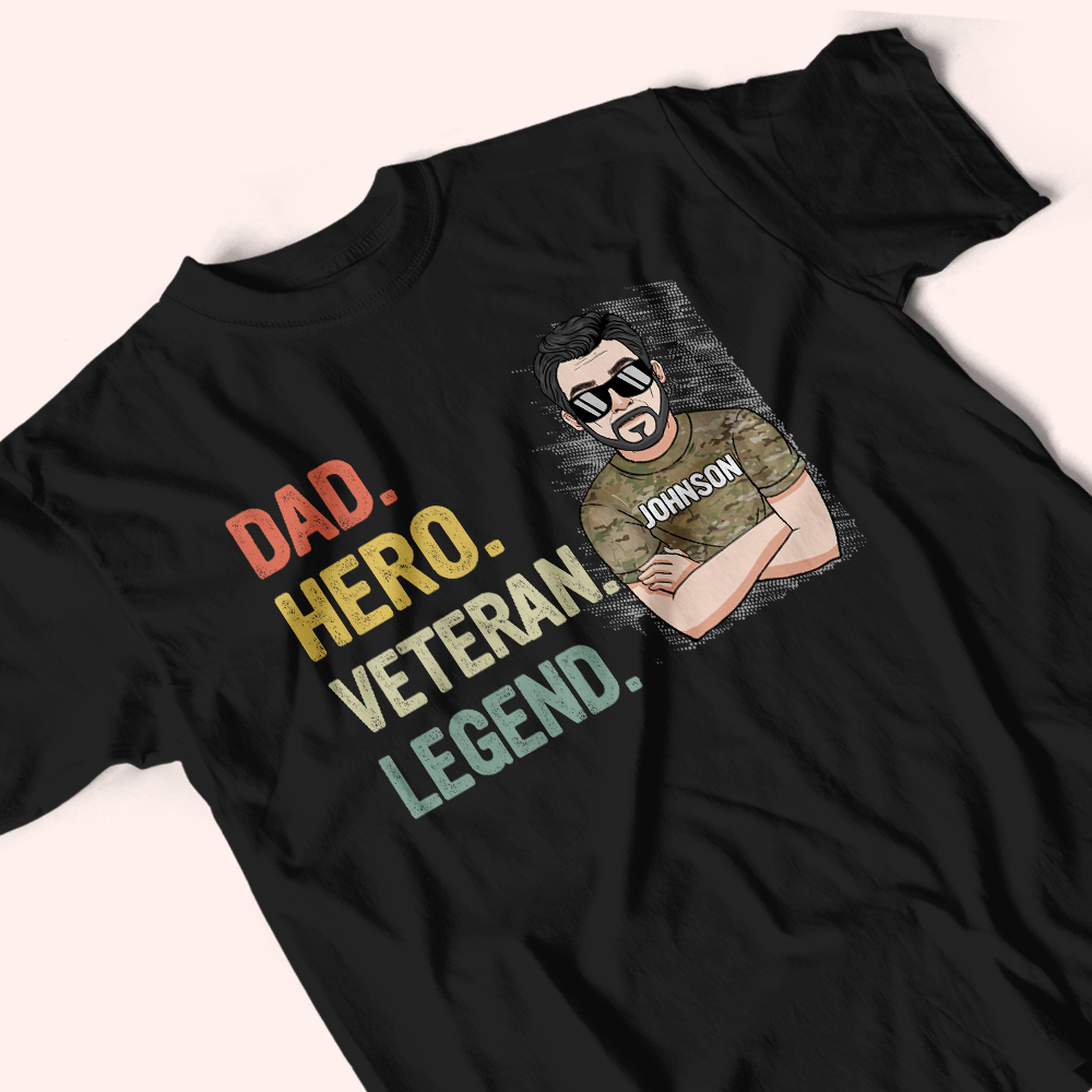 Veteran Custom Shirt Dad Hero Veteran Legend Personalized Gift for Father's Day