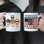 Veteran Custom Mug The Most Badass Father In The World Personalized Gift