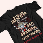 Veteran Biker Custom Shirt Dad Grandpa Great Grandpa Personalized Gift for Father's Day