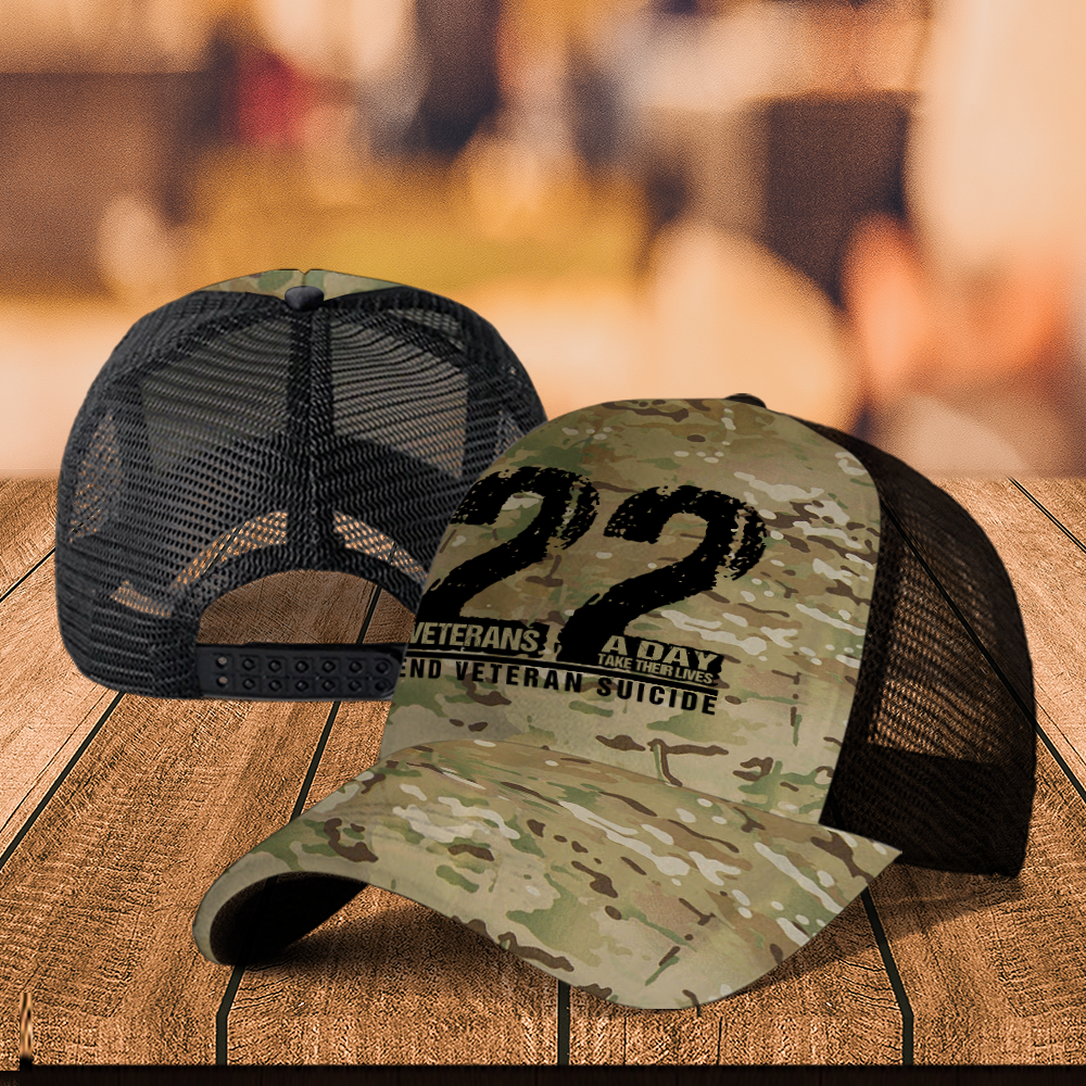 Veteran Custom Cap 22 Veterans A Day End Veteran Suicide Personalized Gift