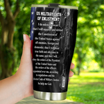 Veteran Custom Tumbler US Military Oath Of Enlistment Personalized Gift