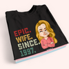 Anniversary Custom Couple Shirt Epic Husband Wife Since Personalized Gift