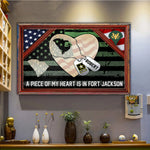 Veteran Custom Poster A Piece Of My Heart Is In Military Base Personalized Gift