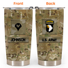 Army Veteran Custom Tumbler Division And Rank Personalized Gift