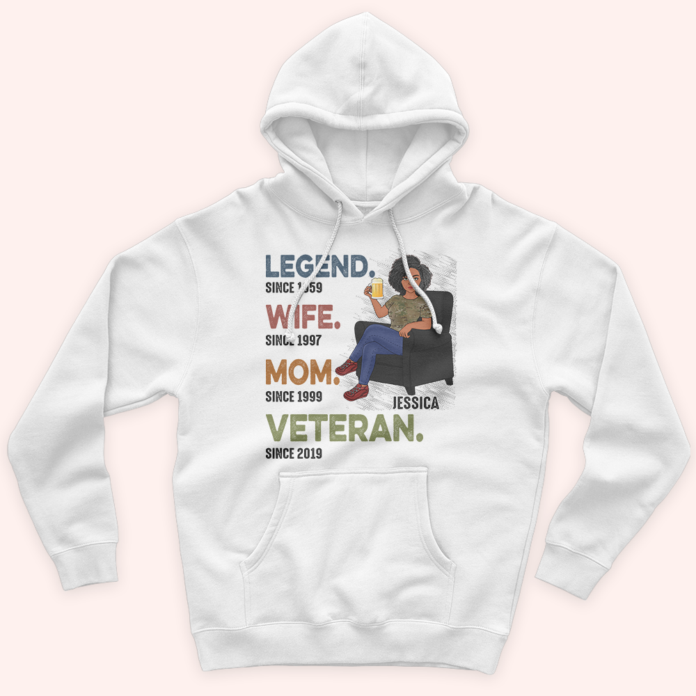 Female Veteran Custom Shirt Legend Wife Mom Personalized Gift