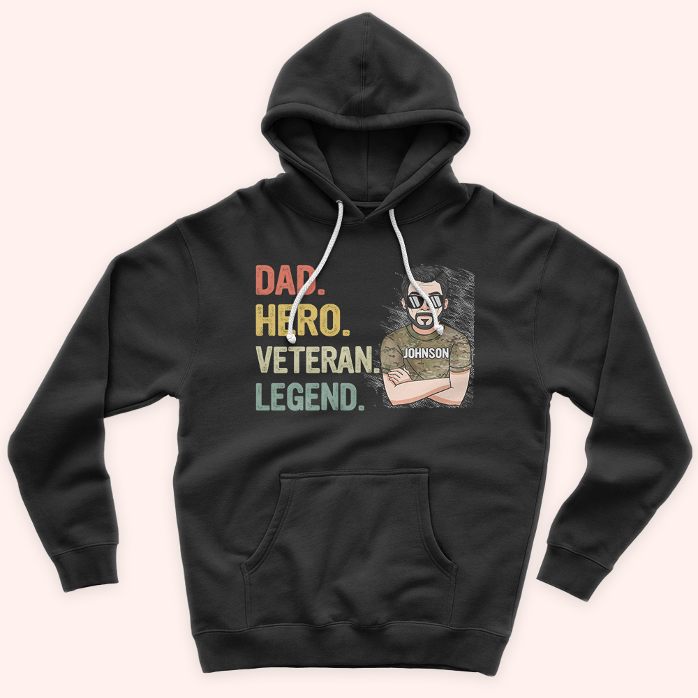 Veteran Custom Shirt Dad Hero Veteran Legend Personalized Gift for Father's Day