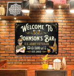 Veteran Custom Metal Sign Welcome To My Bar Personalized Gift