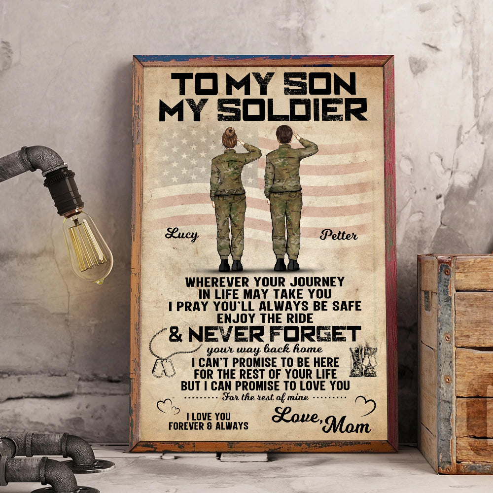 Soldier's Mom Custom Poster To My Son Personalized Gift