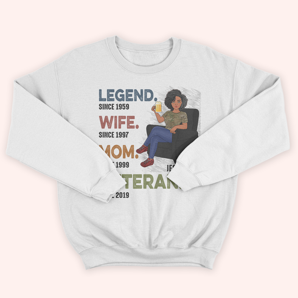 Female Veteran Custom Shirt Legend Wife Mom Personalized Gift