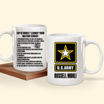 Veteran Custom Mug Top 10 Things I Learned From Military Service Personalized Gift