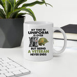 Veteran Custom Mug My Time In Uniform is Over But Being A Veteran Never Ends Personalized Gift