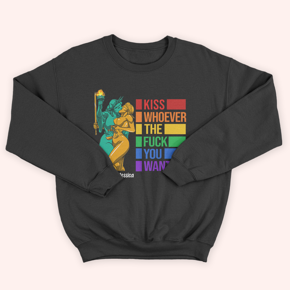 Pride Month Custom Shirt Kiss Whoever The Fuck You Want Personalized Gift