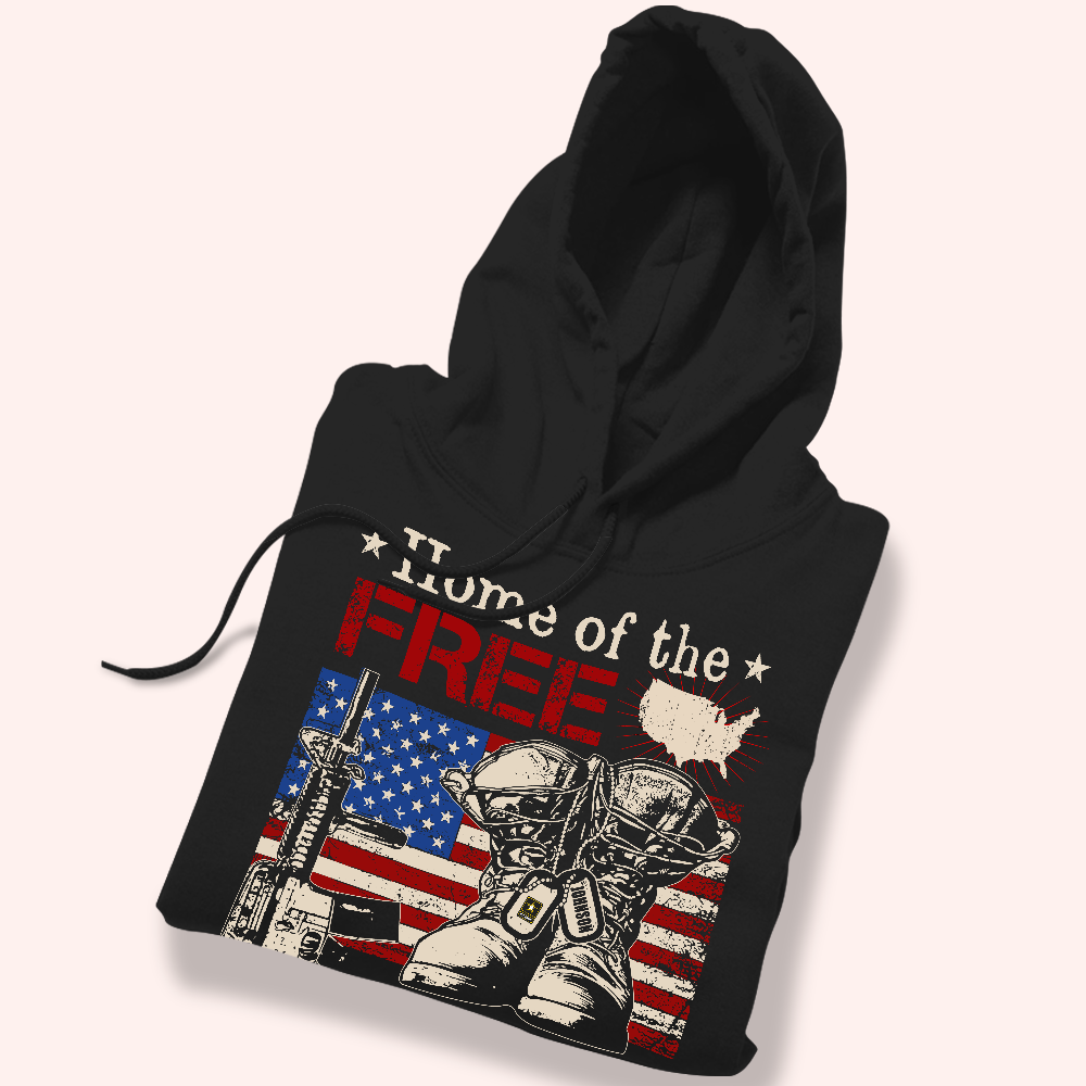 Veteran Custom Shirt Home Of The Free Because My Father Is Brave Personalized Gift