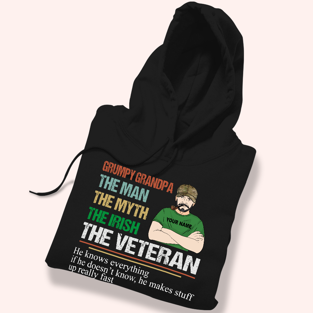 Veteran Custom Shirt The Man The Myth The Irish The Veteran Personalized Gift