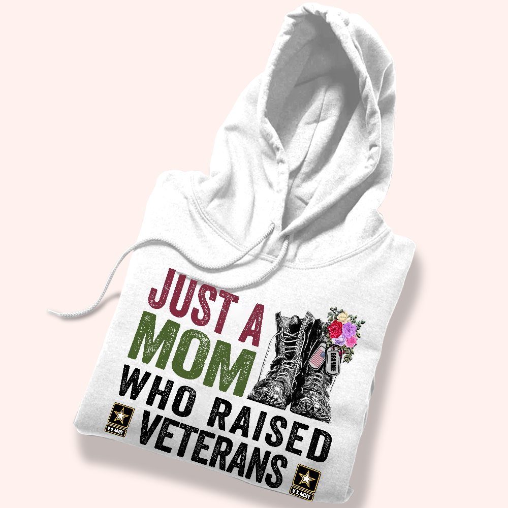 Veteran's Mom Custom Shirt Just A Mom Who Raised A Veteran Personalized Gift