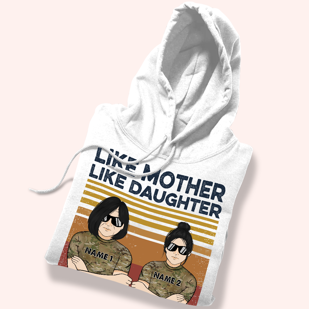 Veteran Custom Shirt Like Mother Like Daughter Oh Crap Personalized Gift