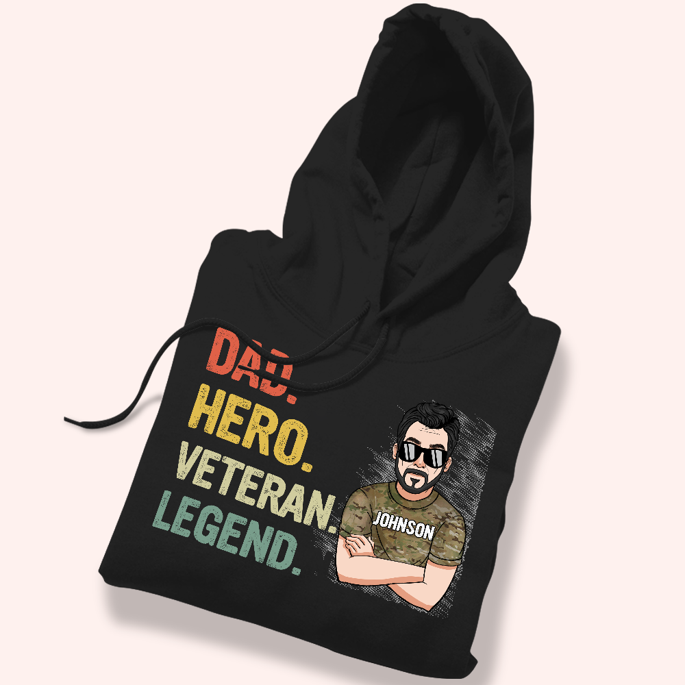 Veteran Custom Shirt Dad Hero Veteran Legend Personalized Gift for Father's Day