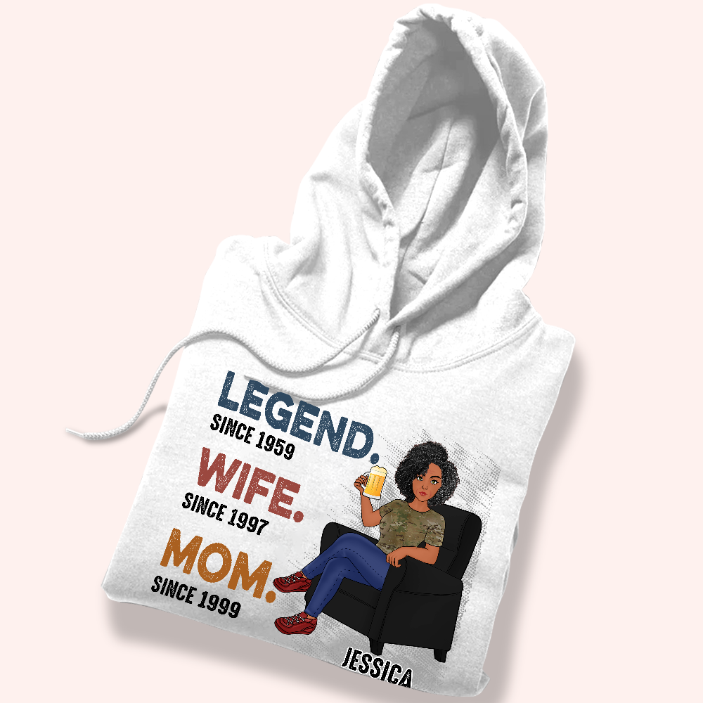 Female Veteran Custom Shirt Legend Wife Mom Personalized Gift