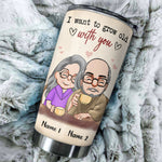 Couple Custom Tumbler I Want To Grow Old With You Personalized Anniversary Gift For Him Her