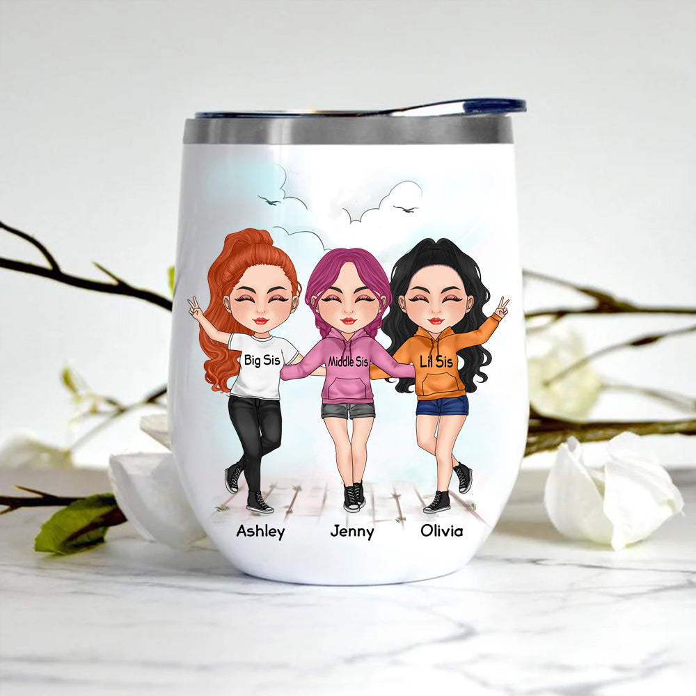 Sister Custom Wine Tumbler You're An Idiot Funny Personalized Sibling Gift