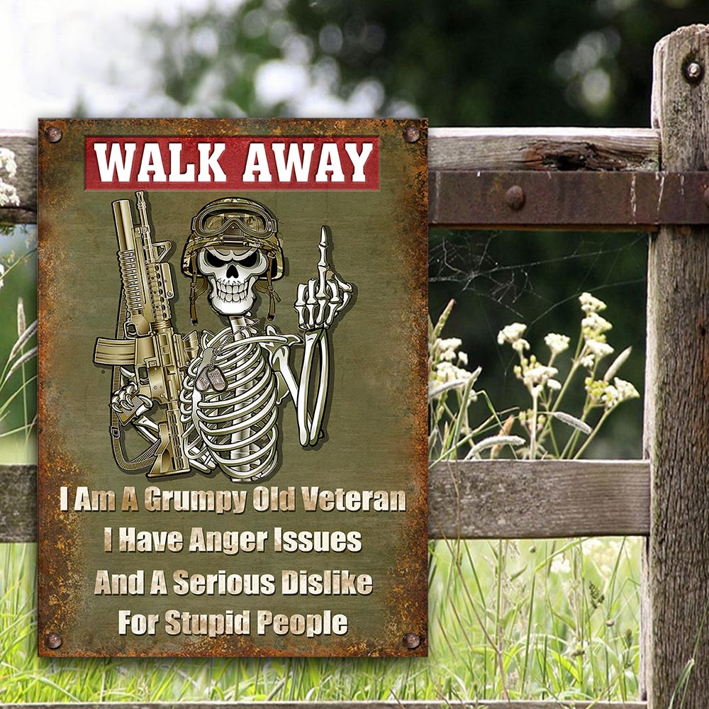 Veteran Custom Doormat Walk Away I Have Anger Issues With Stupid People Personalized Gift