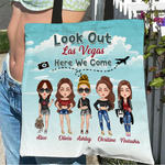 Bestie Custom Tote Bag Look Out Here We Come Travel Personalized Best Friend Gift