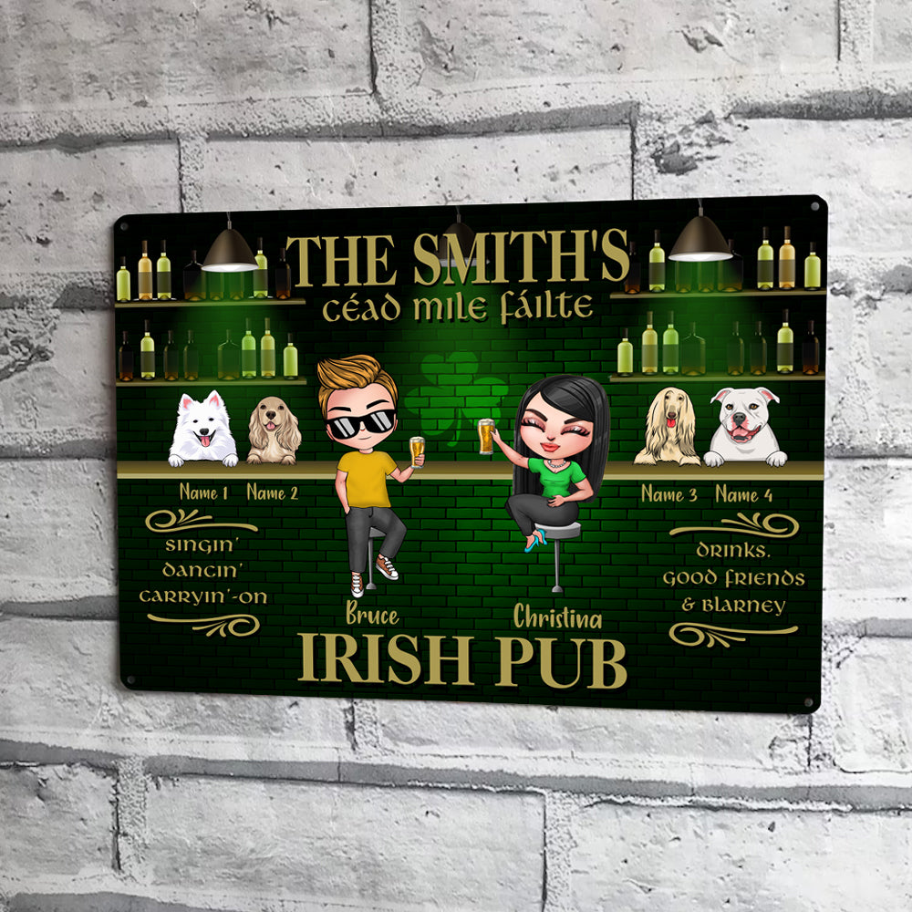 Irish Pub Custom Metal Sign Drinks Good Friends And Blarney Patrick's Day Personalized Gift